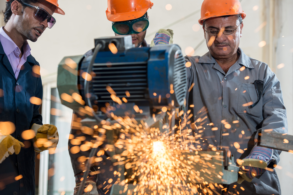 Industrial background. Welder in a factory-2